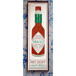 VTG TABASCO Poster POP Art "HOT STUFF" Print by Union Street Graphics 33"L x10"W